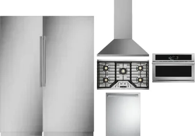 6 Piece Package Includes Refrigerator, Freezer, Cooktop, Wall Oven, Hood And Dishwasher