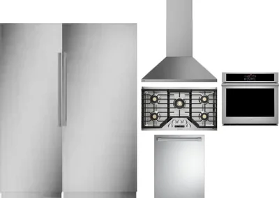 6 Piece Package Includes Refrigerator, Freezer, Cooktop, Wall Oven, Hood And Dishwasher