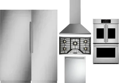 6 Piece Package Includes Refrigerator, Freezer, Cooktop, Wall Oven, Hood And Dishwasher