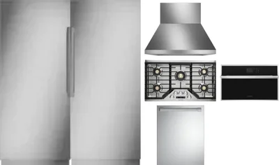 6 Piece Package Includes Refrigerator, Freezer, Cooktop, Wall Oven, Hood And Dishwasher