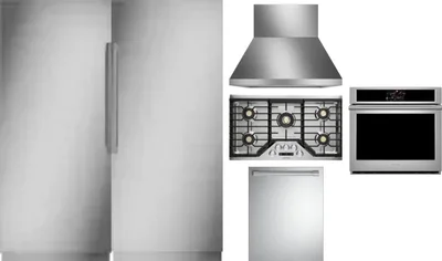 6 Piece Package Includes Refrigerator, Freezer, Cooktop, Wall Oven, Hood And Dishwasher