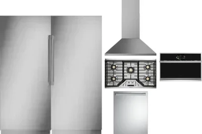 6 Piece Package Includes Refrigerator, Freezer, Cooktop, Wall Oven, Hood And Dishwasher