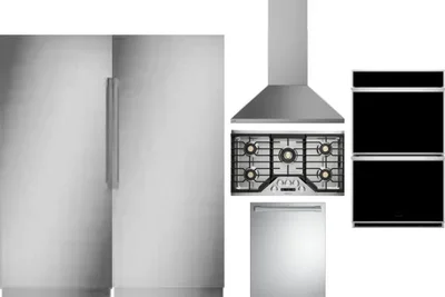 6 Piece Package Includes Refrigerator, Freezer, Cooktop, Wall Oven, Hood And Dishwasher