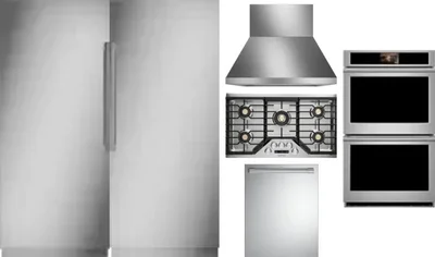 6 Piece Package Includes Refrigerator, Freezer, Cooktop, Wall Oven, Hood And Dishwasher