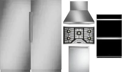 6 Piece Package Includes Refrigerator, Freezer, Cooktop, Wall Oven, Hood And Dishwasher