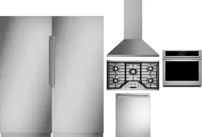 6 Piece Package Includes Refrigerator, Freezer, Cooktop, Wall Oven, Hood And Dishwasher