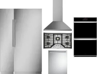 6 Piece Package Includes Refrigerator, Freezer, Cooktop, Wall Oven, Hood And Dishwasher