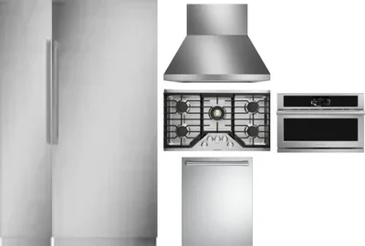 6 Piece Package Includes Refrigerator, Freezer, Cooktop, Wall Oven, Hood And Dishwasher