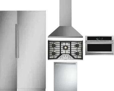 6 Piece Package Includes Refrigerator, Freezer, Cooktop, Wall Oven, Hood And Dishwasher