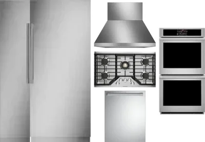 6 Piece Package Includes Refrigerator, Freezer, Cooktop, Wall Oven, Hood And Dishwasher