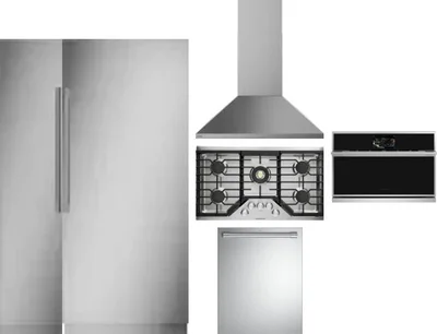 6 Piece Package Includes Refrigerator, Freezer, Cooktop, Wall Oven, Hood And Dishwasher