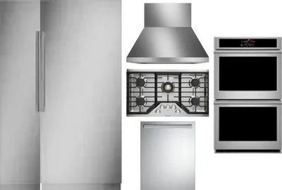 6 Piece Package Includes Refrigerator, Freezer, Cooktop, Wall Oven, Hood And Dishwasher