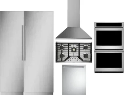 6 Piece Package Includes Refrigerator, Freezer, Cooktop, Wall Oven, Hood And Dishwasher