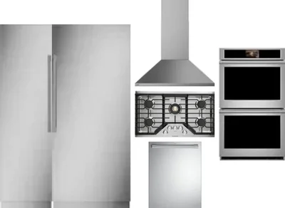 6 Piece Package Includes Refrigerator, Freezer, Cooktop, Wall Oven, Hood And Dishwasher