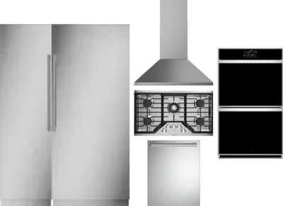 6 Piece Package Includes Refrigerator, Freezer, Cooktop, Wall Oven, Hood And Dishwasher