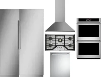 6 Piece Package Includes Refrigerator, Freezer, Cooktop, Wall Oven, Hood And Dishwasher