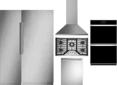 6 Piece Package Includes Refrigerator, Freezer, Cooktop, Wall Oven, Hood And Dishwasher