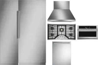 6 Piece Package Includes Refrigerator, Freezer, Cooktop, Wall Oven, Hood And Dishwasher