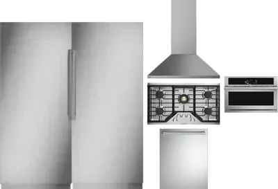 6 Piece Package Includes Refrigerator, Freezer, Cooktop, Wall Oven, Hood And Dishwasher