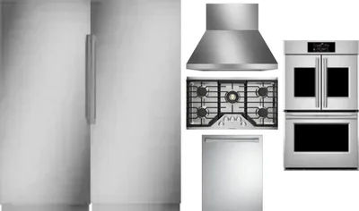 6 Piece Package Includes Refrigerator, Freezer, Cooktop, Wall Oven, Hood And Dishwasher