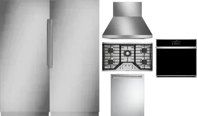 6 Piece Package Includes Refrigerator, Freezer, Cooktop, Wall Oven, Hood And Dishwasher