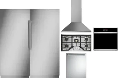 6 Piece Package Includes Refrigerator, Freezer, Cooktop, Wall Oven, Hood And Dishwasher