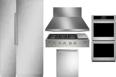 6 Piece Package Includes Refrigerator, Freezer, Cooktop, Wall Oven, Hood And Dishwasher