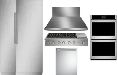 6 Piece Package Includes Refrigerator, Freezer, Cooktop, Wall Oven, Hood And Dishwasher