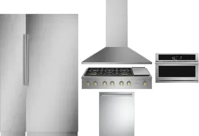 6 Piece Package Includes Refrigerator, Freezer, Cooktop, Wall Oven, Hood And Dishwasher