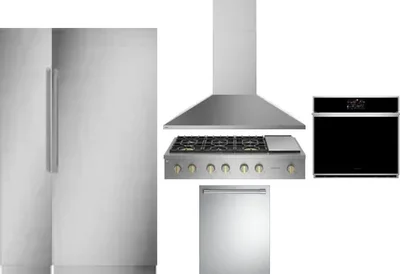 6 Piece Package Includes Refrigerator, Freezer, Cooktop, Wall Oven, Hood And Dishwasher