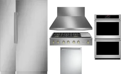 6 Piece Package Includes Refrigerator, Freezer, Cooktop, Wall Oven, Hood And Dishwasher