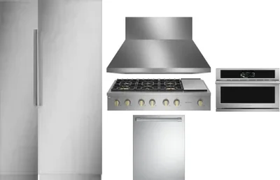 6 Piece Package Includes Refrigerator, Freezer, Cooktop, Wall Oven, Hood And Dishwasher