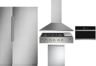 6 Piece Package Includes Refrigerator, Freezer, Cooktop, Wall Oven, Hood And Dishwasher