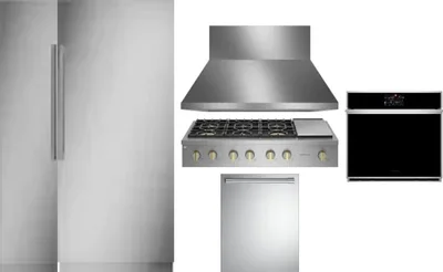 6 Piece Package Includes Refrigerator, Freezer, Cooktop, Wall Oven, Hood And Dishwasher