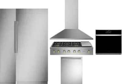 6 Piece Package Includes Refrigerator, Freezer, Cooktop, Wall Oven, Hood And Dishwasher