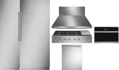 6 Piece Package Includes Refrigerator, Freezer, Cooktop, Wall Oven, Hood And Dishwasher