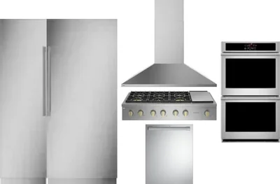 6 Piece Package Includes Refrigerator, Freezer, Cooktop, Wall Oven, Hood And Dishwasher