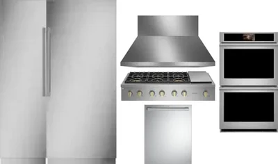 6 Piece Package Includes Refrigerator, Freezer, Cooktop, Wall Oven, Hood And Dishwasher