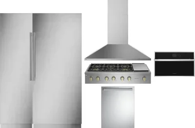 6 Piece Package Includes Refrigerator, Freezer, Cooktop, Wall Oven, Hood And Dishwasher