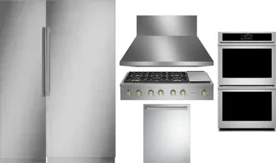 6 Piece Package Includes Refrigerator, Freezer, Cooktop, Wall Oven, Hood And Dishwasher