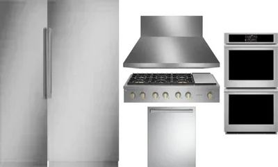 6 Piece Package Includes Refrigerator, Freezer, Cooktop, Wall Oven, Hood And Dishwasher