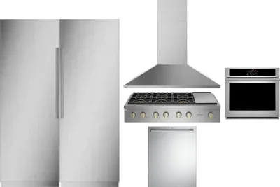 6 Piece Package Includes Refrigerator, Freezer, Cooktop, Wall Oven, Hood And Dishwasher