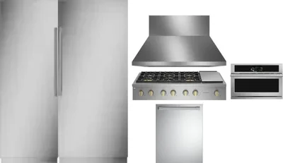 6 Piece Package Includes Refrigerator, Freezer, Cooktop, Wall Oven, Hood And Dishwasher