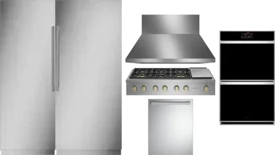 6 Piece Package Includes Refrigerator, Freezer, Cooktop, Wall Oven, Hood And Dishwasher
