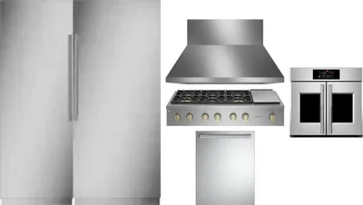 6 Piece Package Includes Refrigerator, Freezer, Cooktop, Wall Oven, Hood And Dishwasher