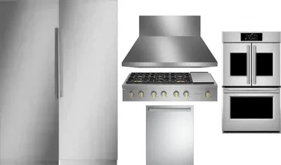 6 Piece Package Includes Refrigerator, Freezer, Cooktop, Wall Oven, Hood And Dishwasher
