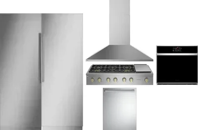 6 Piece Package Includes Refrigerator, Freezer, Cooktop, Wall Oven, Hood And Dishwasher