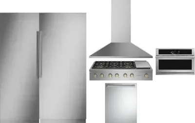 6 Piece Package Includes Refrigerator, Freezer, Cooktop, Wall Oven, Hood And Dishwasher