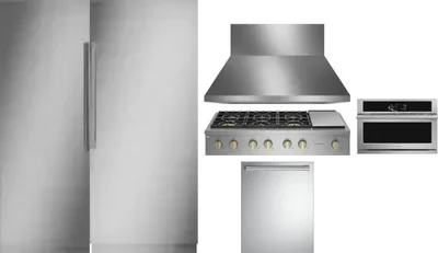 6 Piece Package Includes Refrigerator, Freezer, Cooktop, Wall Oven, Hood And Dishwasher