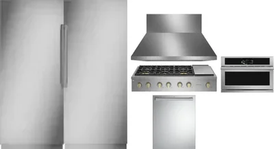 6 Piece Package Includes Refrigerator, Freezer, Cooktop, Wall Oven, Hood And Dishwasher